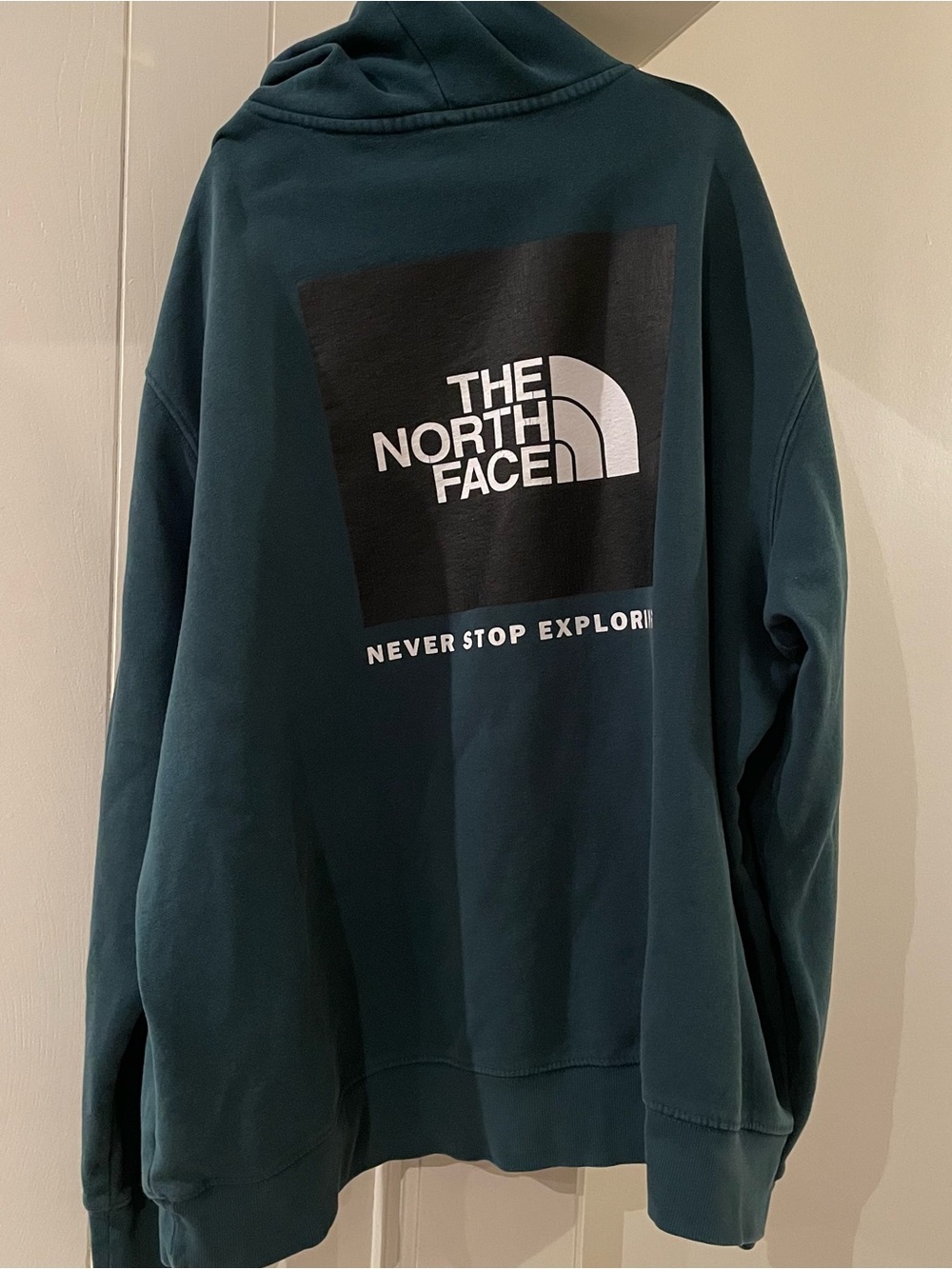 The North Face Men’s Never Stop Exploring Teal Logo Hoodie Sweater